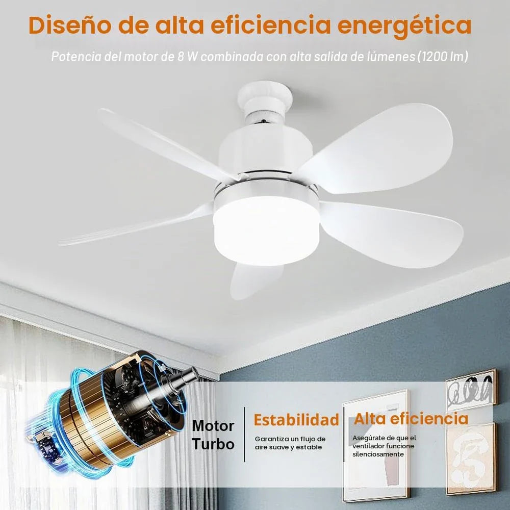 VENTILADOR DE TECHO CON LUZ Y MANDO