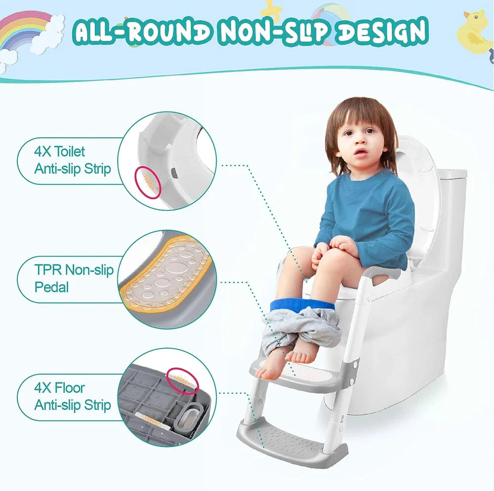 ASIENTO ENTRENAMIENTO INODORO CON ESCALERA PARA NIÑOS