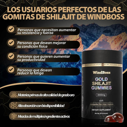 WINDBOSS GOLD SHILAJIT GUMMIES DEL HIMALAYA EN GOMINOLAS