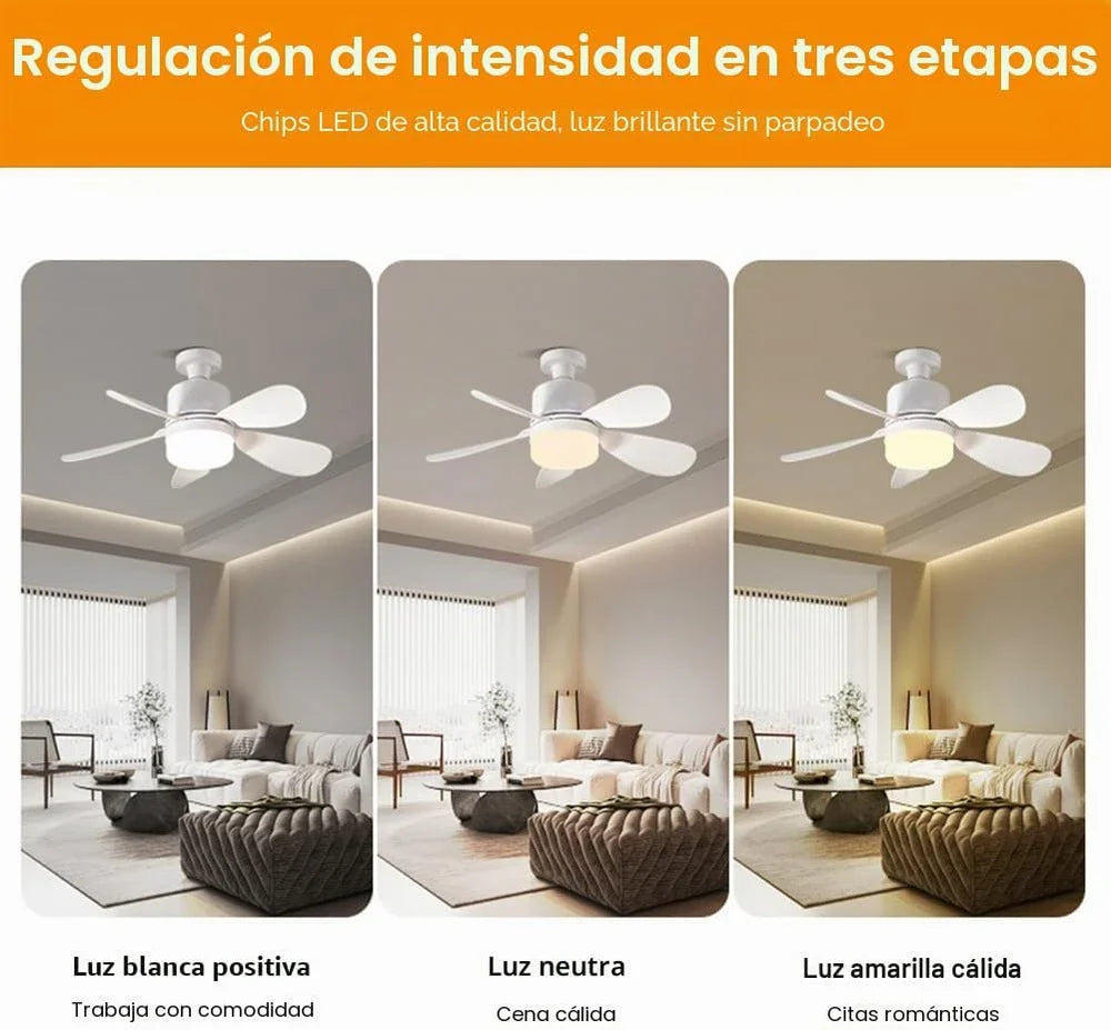 VENTILADOR DE TECHO CON LUZ Y MANDO