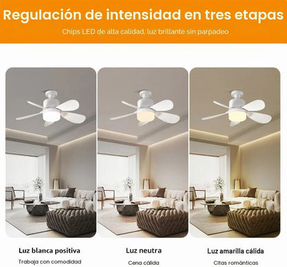 VENTILADOR DE TECHO CON LUZ Y MANDO