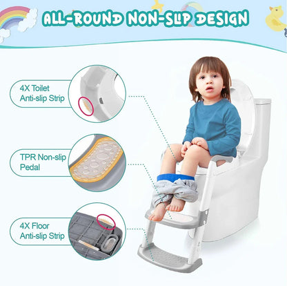 ASIENTO ENTRENAMIENTO INODORO CON ESCALERA PARA NIÑOS