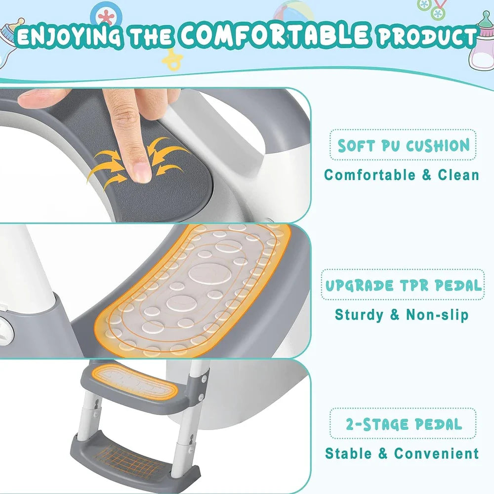 ASIENTO ENTRENAMIENTO INODORO CON ESCALERA PARA NIÑOS