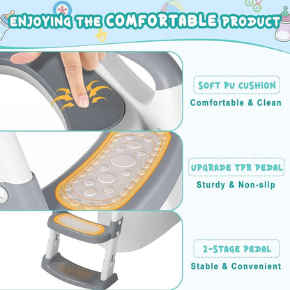 ASIENTO ENTRENAMIENTO INODORO CON ESCALERA PARA NIÑOS