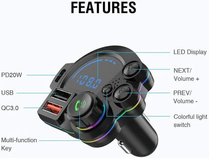TRANSMISOR FM BLUETOOTH PARA COCHE