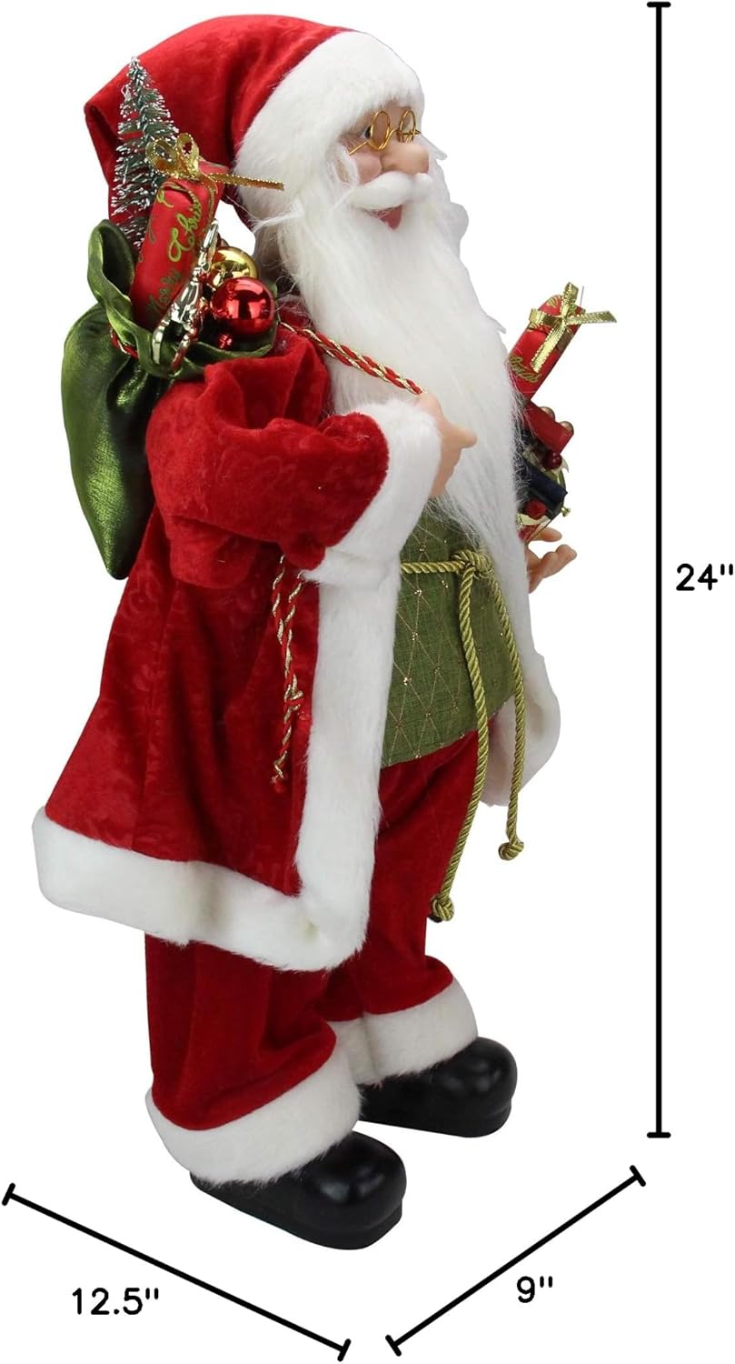 FIGURA NAVIDEÑA DE SANTA DE 90CM  CON REGALOS