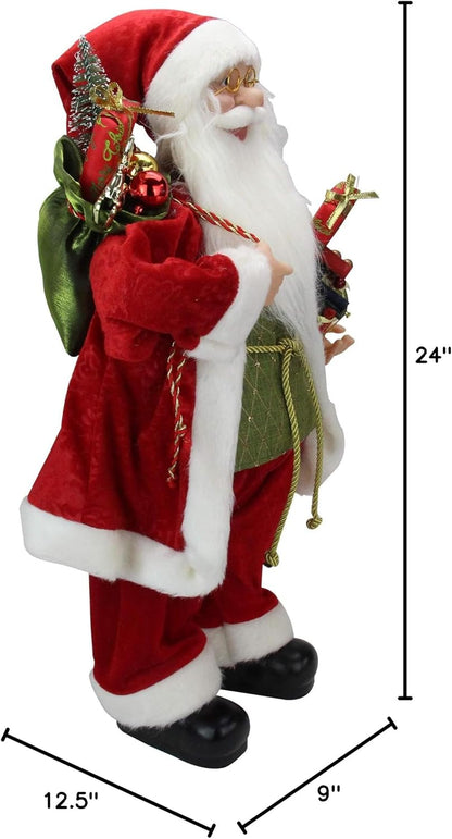 FIGURA NAVIDEÑA DE SANTA DE 90CM  CON REGALOS