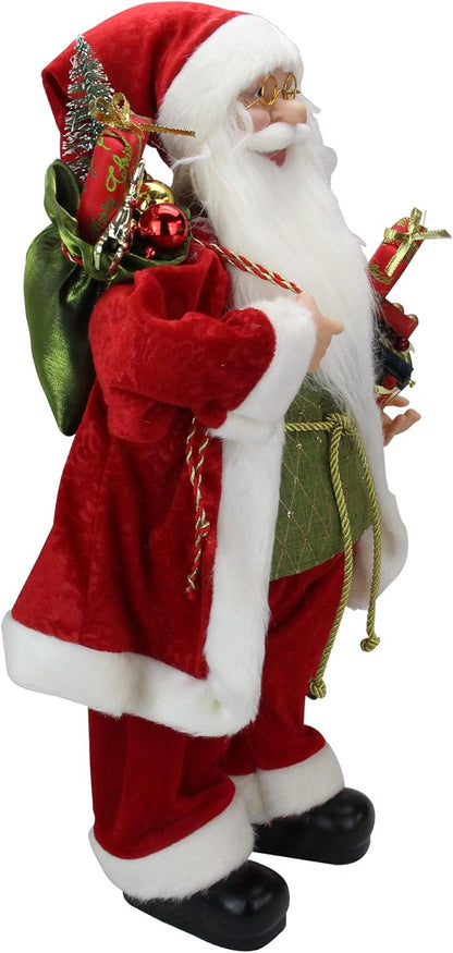 FIGURA NAVIDEÑA DE SANTA DE 90CM  CON REGALOS