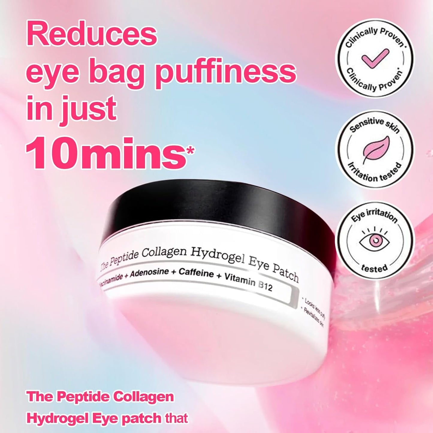 PARCHES COLÁGENO REVITALIZANTES, PARA OJOS HINCHADOS Y OJERAS (X100 PARCHES)