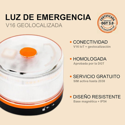 ANTELA LUZ EMERGENCIA BALIZA V16 HOMOLOGADA DGT CON GEOLOCALIZACIÓN